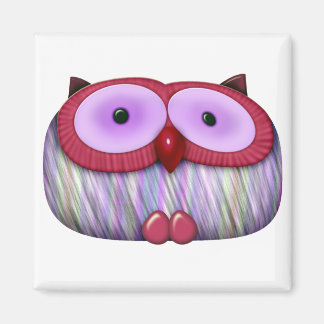 dainty fushcia owl magnet