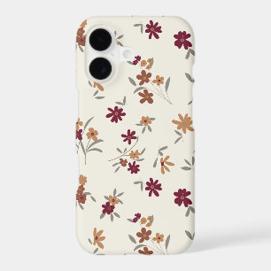 Dainty Gold Maroon Floral Pattern