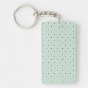 Dainty Green Polka Dots Pattern on a Lighter Green Key Ring