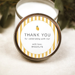 Dainty Lemon Party Classic Round Sticker