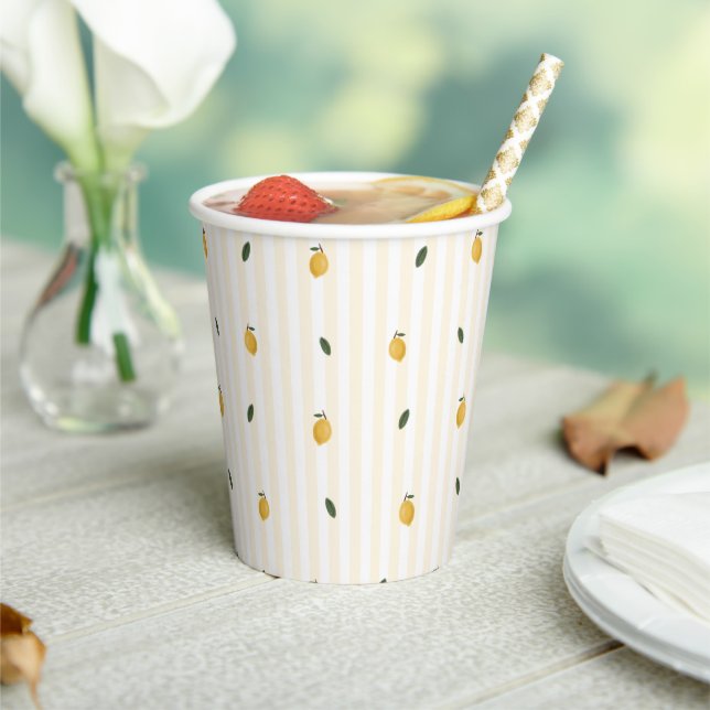 Dainty Lemon Pattern Party Paper cup (Insitu)