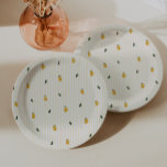 Dainty Lemon Pattern Party Paper Plate<br><div class="desc">Dainty Lemon and Leaf pattern,  party paper plates.</div>