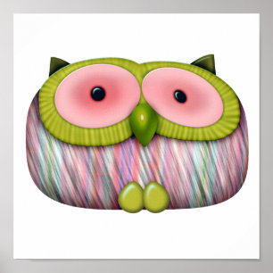 dainty mustard owl poster