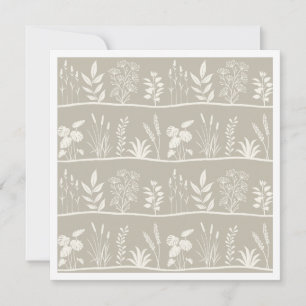 Dainty Neutral Beige Minimal Botanical Silhouette Card