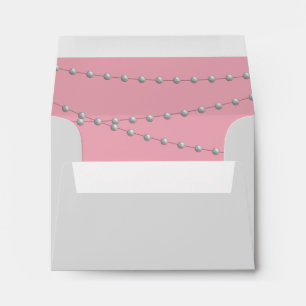 Dainty Pearls on Pink Envelope