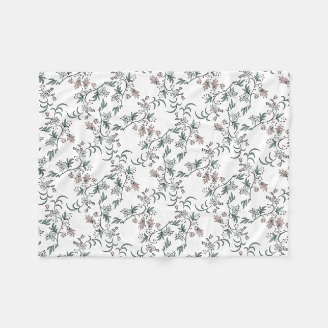 Dainty Pink Botanical Newborn Nursery Blanket Gift (Front (Horizontal))