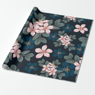 Dainty Pink Flowers Wrapping Paper