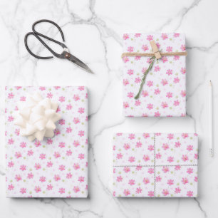 Dainty Pink Posies Wrapping Paper Sheet