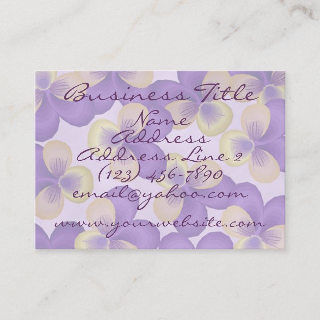 Dainty Purple Flowers Business Cards (Front)