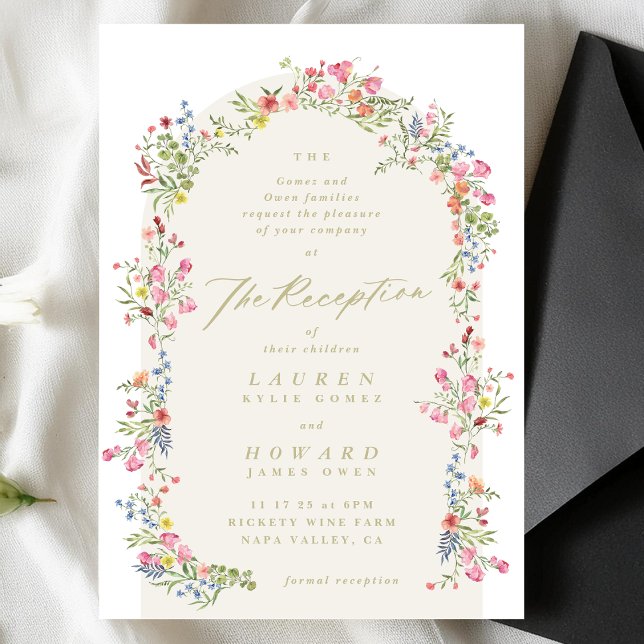 dainty romantic floral arch spring garden wedding invitation (Creator Uploaded)