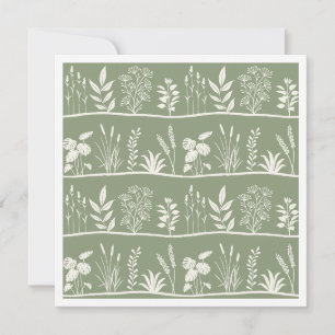 Dainty Sage Green Herbarium Botanical Plants Card