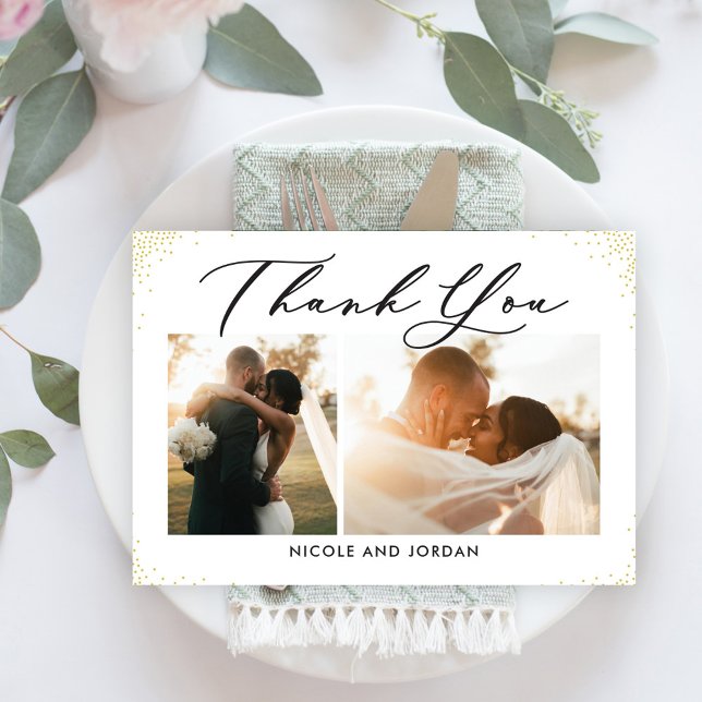 Dainty Sprinkles Flat Thank You Note Card (Creator Uploaded)
