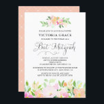 Dainty Watercolor Flowers Bat Mitzvah Invitation<br><div class="desc">An elegant and feminine floral Bat Mitzvah invitation featuring watercolor pastel flowers and whimsical script. This invitation is perfect for spring and summer Bat Mitzvah.</div>