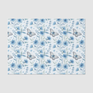 Dainty Watercolor Flowers & Butterflies Decoupage Tissue Paper