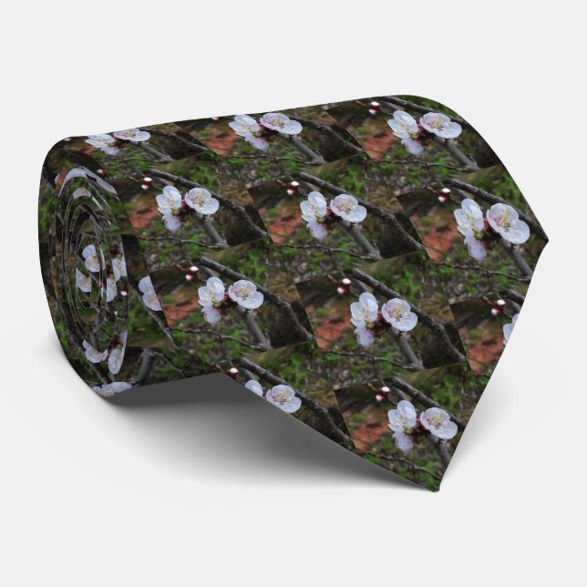 Dainty White Blossoms, Neck Tie (Rolled)