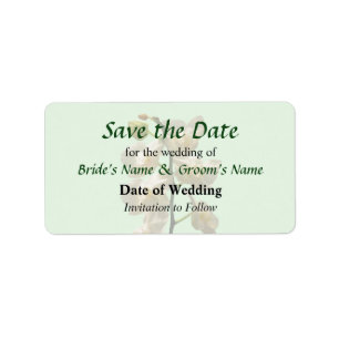 Dainty White Orchids Save the Date Label