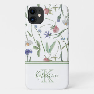 Dainty wild flowers personalised Case-Mate iPhone case