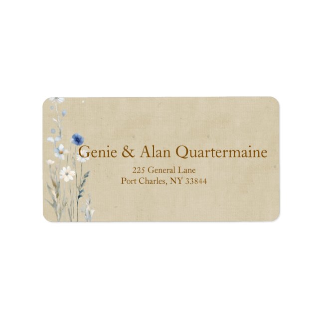 Dainty Wildflower Wedding Label (Front)