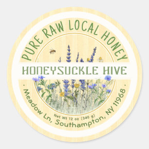 Dainty Wildflowers Honey Label Pure Raw Local