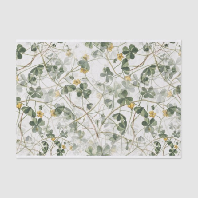 Dainty Woodland Yellow Wildflower Oxalis Floral  Tissue Paper (Front)