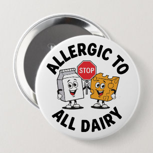 Dairy Allergy Alert 10 Cm Round Badge