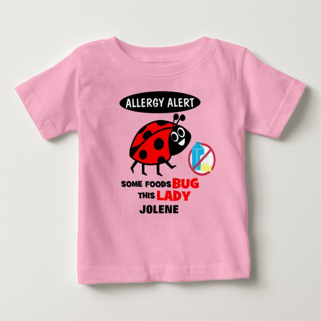 Dairy Allergy Alert Ladybug Shirt (Front)
