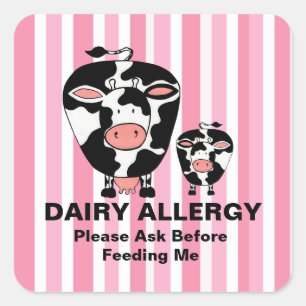Dairy Allergy Farm Cow Personalised Label