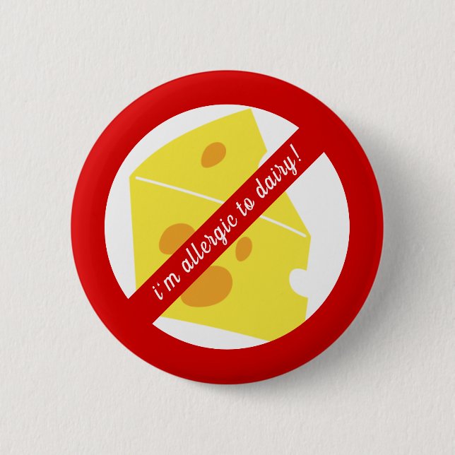 Dairy / Cheese Allergy Alert 6 Cm Round Badge (Front)