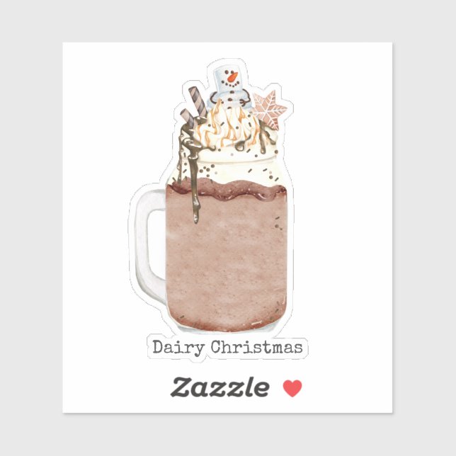 Dairy Christmas Punny Chocolate Milkshake  (Sheet)