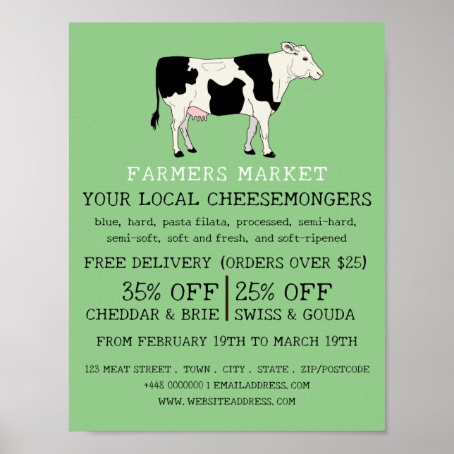 Dairy Cow, Cheesemonger Advertising Poster (Front)