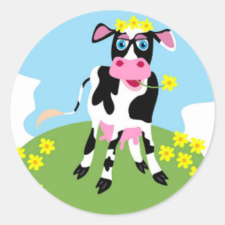 Dairy Cow Classic Round Sticker