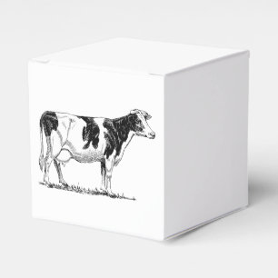 Dairy Cow Holstein Fresian Pencil Drawing Favour Box
