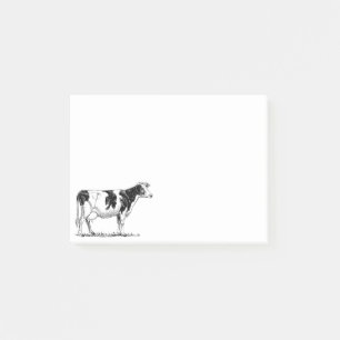 Dairy Cow Holstein Fresian Pencil Drawing Post-it Notes