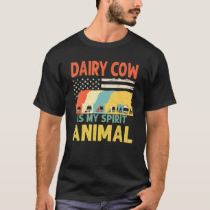 Dairy Cow My Spirit Animal Usa Patriotic American T-Shirt