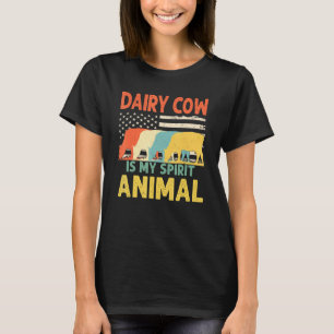 Dairy Cow My Spirit Animal Usa Patriotic American T-Shirt