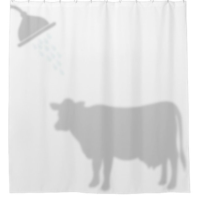 Dairy Cow Shadow Silhouette Shadow Buddies Shower Curtain (Front)