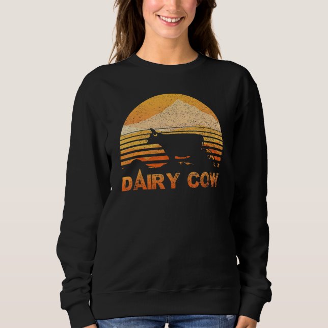 Dairy Cow Vintage Retro Sweatshirt (Front)