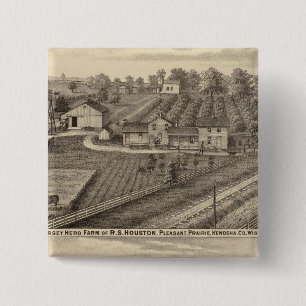 Dairy farms of RS Houston and WC White 15 Cm Square Badge