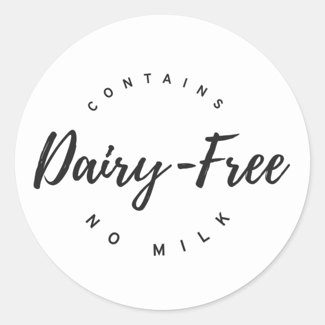Dairy free classic round sticker (Front)