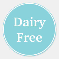 Dairy Free. Food Craft Customised Product Labels