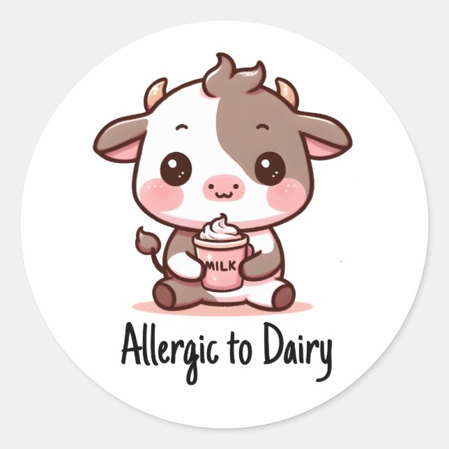 Dairy Free Kids Design Classic Round Sticker (Front)