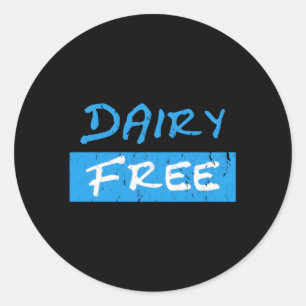 Dairy Free No Milk Distressed Classic Round Sticker