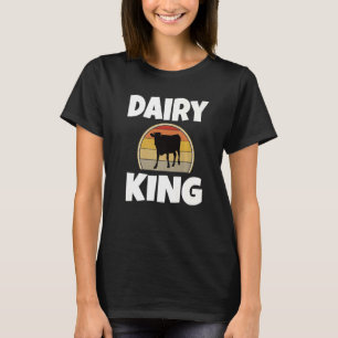 Dairy King Cattle Farmer Farming Retro Cow Rancher T-Shirt