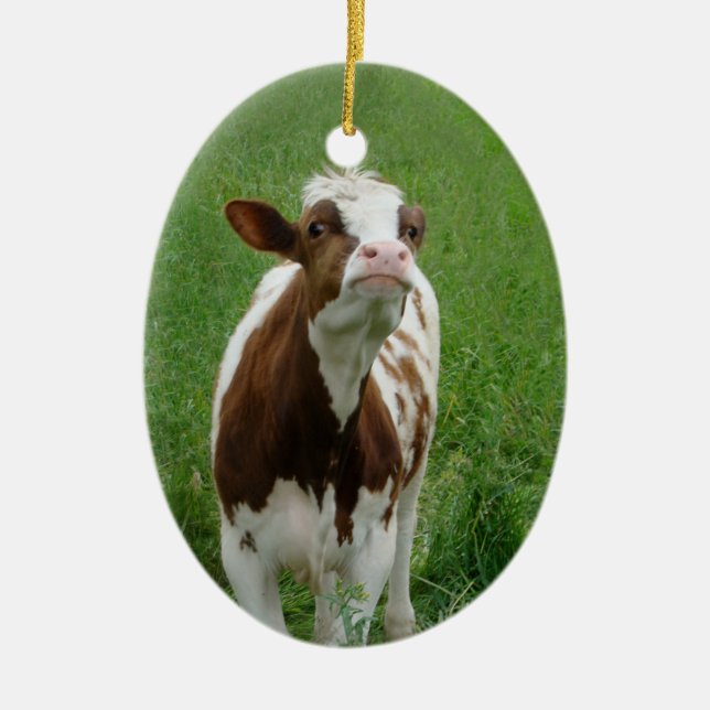Dairy Milk Cow on the Farm Ceramic Tree Decoration (Front)