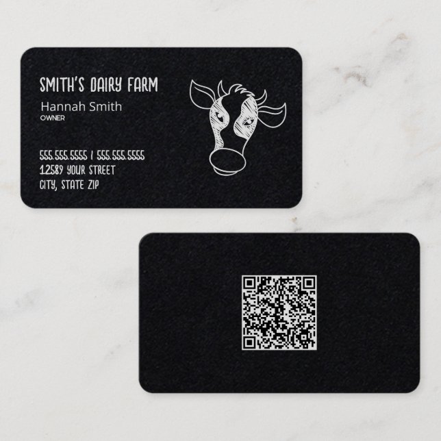 Dairy Milk Custom QR Business Card (Front/Back)