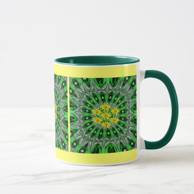 Daises in Emerald Green Mug (Right)