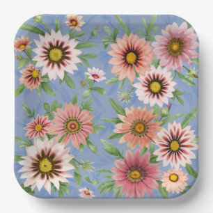 Daisies All Over Pretty Floral Botanical Art Paper Plate