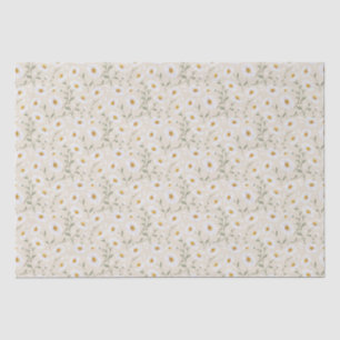 Daisies (Almond) – Watercolor Floral Pattern Tissue Paper