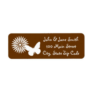 Daisies and Butterflies in Chocolate Address Label