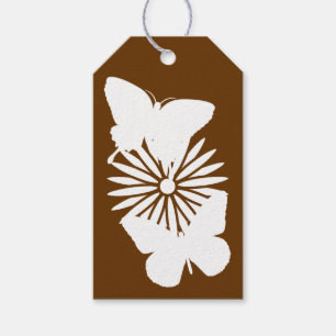 Daisies and Butterflies in Chocolate Gift Tag